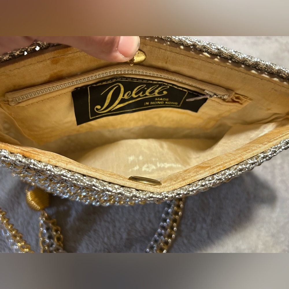 Rare 1960s Delill Silver & Gold Chain Tassel Bag - Picture 9 of 9